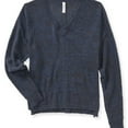 thumbnail image 1 of Aeropostale Womens Dolman V-Neck Pullover Sweater, Blue, Juniors, X-Small, 1 of 1