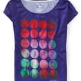 thumbnail image 1 of Aeropostale Womens Dots Circle Bubbles Design Pullover Blouse, Purple, Juniors, Small, 1 of 1