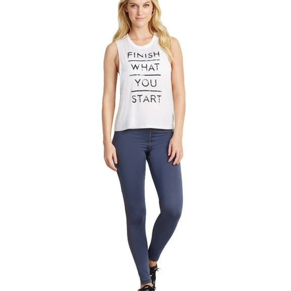 Aeropostale Womens Finish What You Start Muscle Tank Top, White, Juniors, X-Small