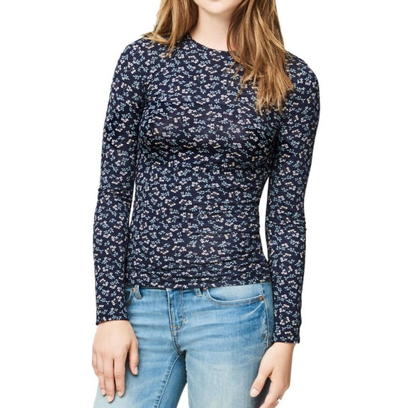 Aeropostale Womens Floral Basic T-Shirt, Blue, Juniors, X-Large