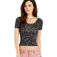 thumbnail image 1 of Aeropostale Womens Floral Bodycon Graphic T-Shirt, Black, Juniors, X-Large, 1 of 2