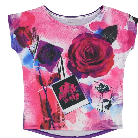 Aeropostale Womens Floral Photography Graphic T-Shirt, Pink, Small