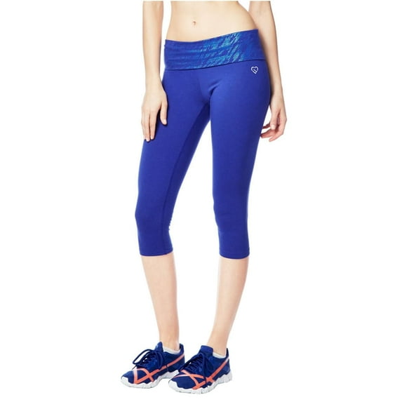 Aeropostale Womens Foil Print Crop Casual Leggings, Blue, Juniors, Medium