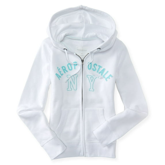 Aeropostale Womens Full Zip Hoodie Small White