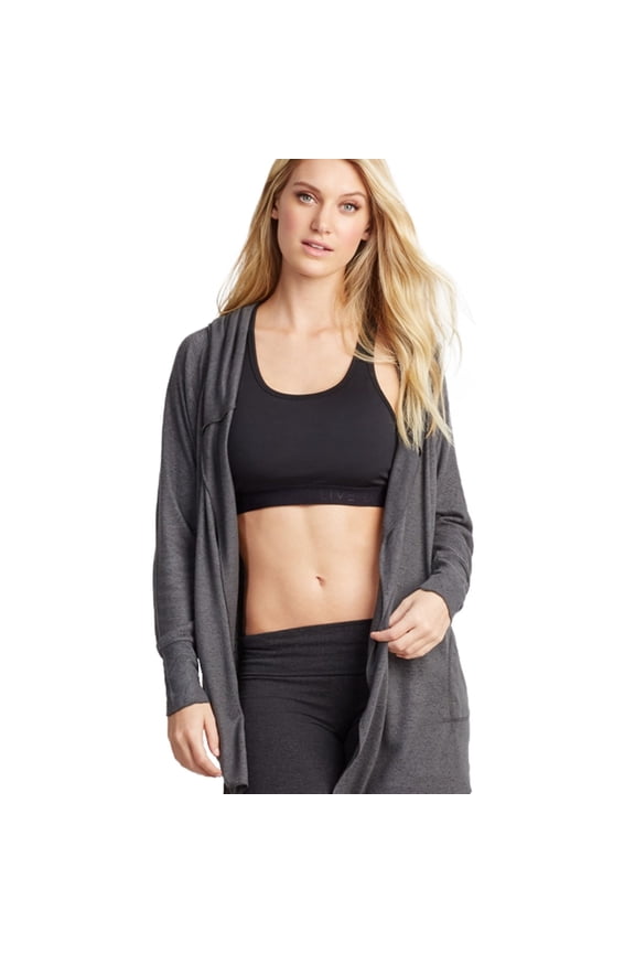 Aeropostale Womens Fuzzy Fleece Robe, Grey, Juniors, Small