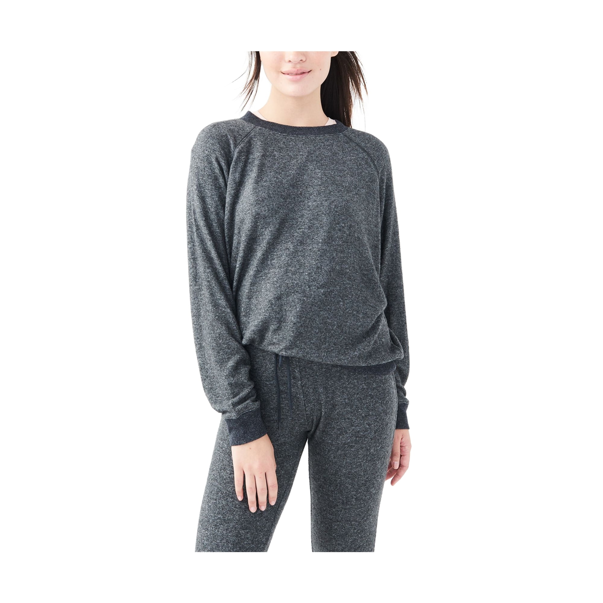 Aeropostale Womens Fuzzy Sweatshirt Grey Medium Walmart