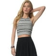 thumbnail image 1 of Aeropostale Womens Geo Cropped Halter Top Shirt, White, Juniors, X-Large, 1 of 3