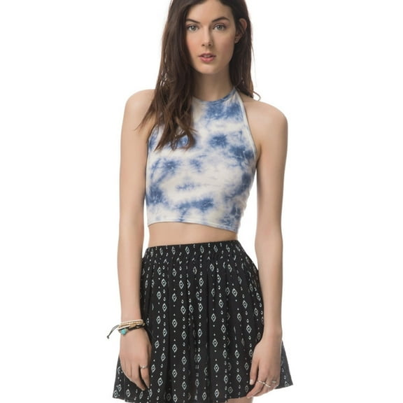 Aeropostale Womens Geo Flippy Mini Skirt, Black, Juniors, X-Large