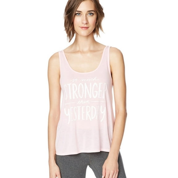 Aeropostale Womens Glitter Cross-Back Tank Top, Pink, Juniors, Large