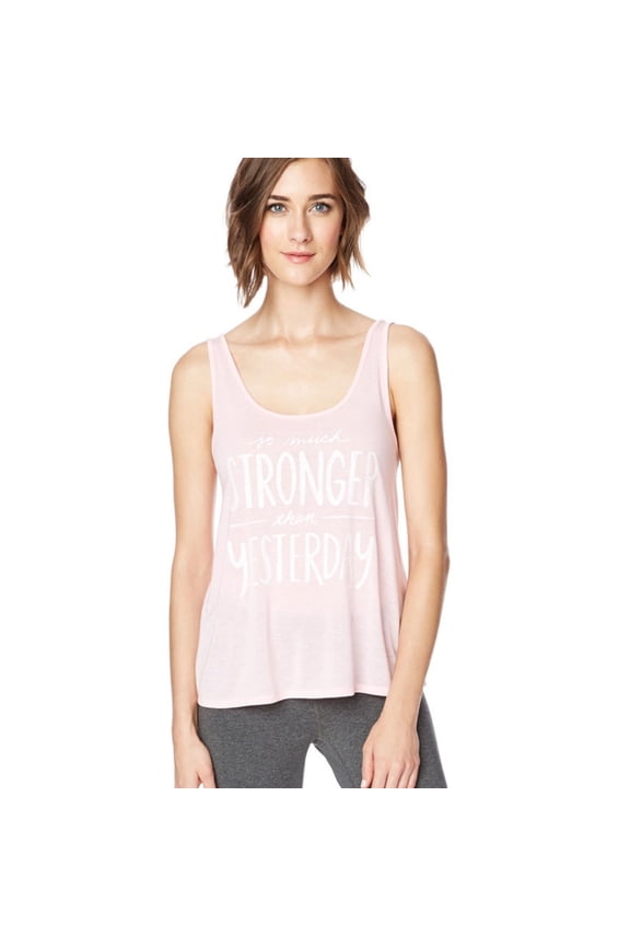 Aeropostale Womens Glitter Cross-Back Tank Top, Pink, Juniors, Large