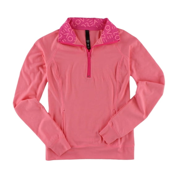 Aeropostale Womens Half Zip Pullover Basic T-Shirt, Pink, Juniors, X-Small