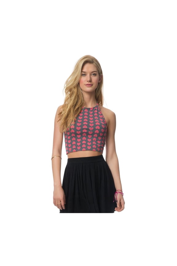 Aeropostale Womens Heart Crop Halter Top Shirt