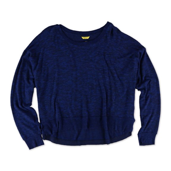 Aeropostale Womens Heather Hi-Lo Pajama Sweater, Blue, Juniors, Large