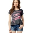 thumbnail image 1 of Aeropostale Womens Heathered Cassette Graphic T-Shirt, Black, Juniors, X-Large, 1 of 2