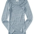 thumbnail image 1 of Aeropostale Womens Heathered LS Basic T-Shirt, Blue, Juniors, Small, 1 of 1