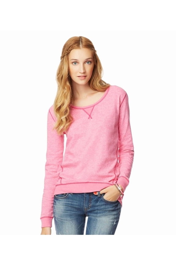 Aeropostale Womens Heathered Sweatshirt, Pink, Small