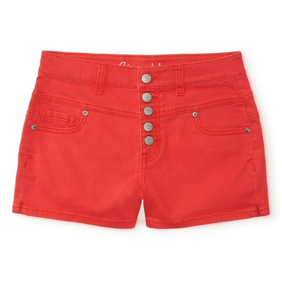 Aeropostale Womens High-Rise Shorty Casual Denim Shorts, Orange, Juniors, 000 Size