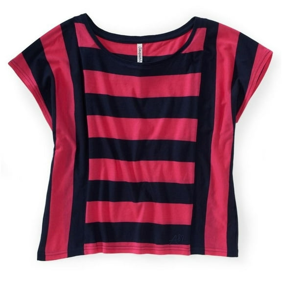 Aeropostale Womens Horizontal Vert Stripe Graphic T-Shirt, Pink, Juniors, Medium