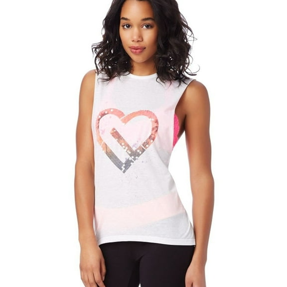 Aeropostale Womens Icon Open Back Tank Top, White, Juniors, Medium