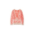 thumbnail image 1 of Aeropostale Womens Ikat Reverse Crop Cardigan Sweater, Orange, Juniors, X-Small, 1 of 1