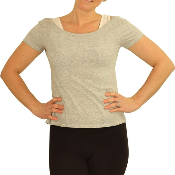 Aeropostale Womens Knot Back Cropped Basic T-Shirt, Grey, Juniors, Small