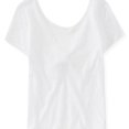 thumbnail image 1 of Aeropostale Womens Knot Back Cropped Basic T-Shirt, White, Juniors, X-Small, 1 of 4