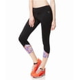 thumbnail image 1 of Aeropostale Womens LLD Floral Cropped Athletic Track Pants, Black, Juniors, X-Small, 1 of 3