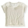 thumbnail image 1 of Aeropostale Womens Lace Back Cropped Graphic T-Shirt, Beige, Juniors, X-Large, 1 of 2
