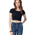 thumbnail image 1 of Aeropostale Womens Lace Bodycon Crop Graphic T-Shirt, Black, Juniors, Large, 1 of 3