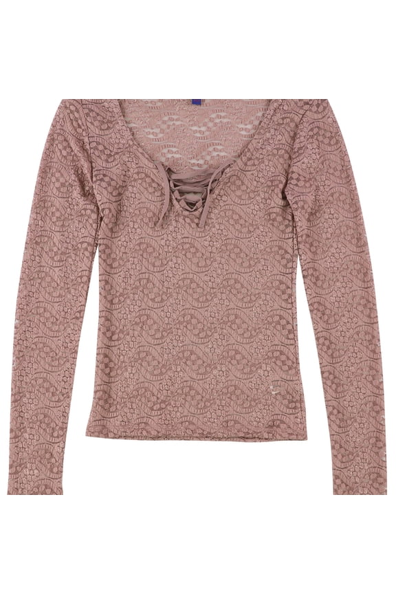 Aeropostale Womens Lace Pullover Blouse, Pink, Juniors, X-Small