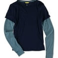 thumbnail image 1 of Aeropostale Womens Layered LS Graphic T-Shirt, Blue, Small, 1 of 1