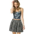 thumbnail image 1 of Aeropostale Womens Leopard Skater Pleated Skirt, Black, Juniors, Medium, 1 of 3