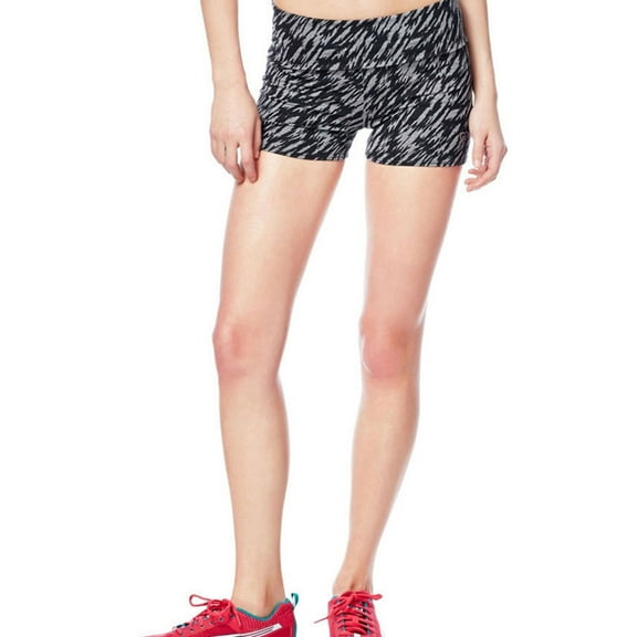Aeropostale Womens Lightening Fold Over Athletic Workout Shorts, Black, Juniors, X-Small