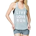 thumbnail image 1 of Aeropostale Womens Live Love Run Racerback Tank Top, Grey, Juniors, Medium, 1 of 2