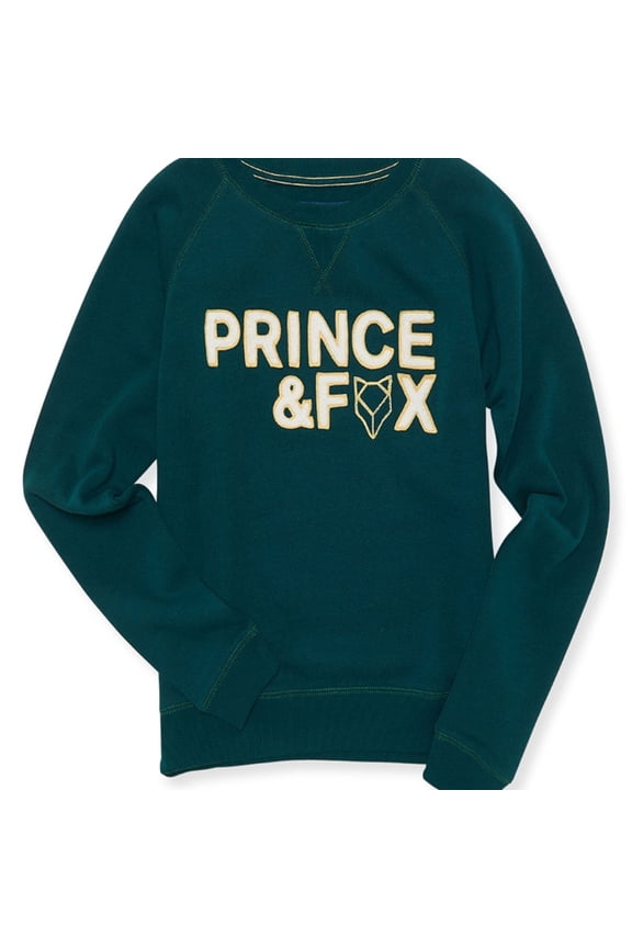 Aeropostale Womens Logo Applique Sweatshirt, Green, Juniors, Small