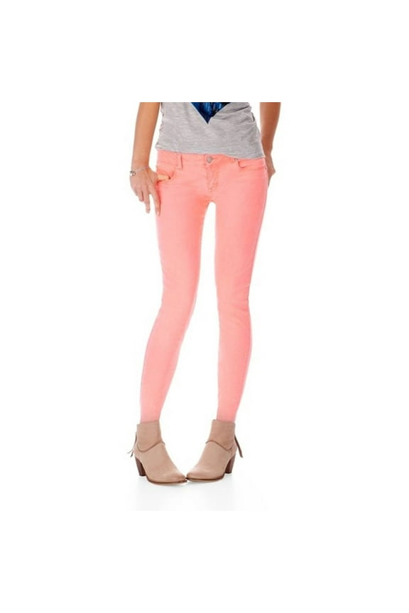 Aeropostale Womens Lola Neon Jegging Skinny Fit Jeans, Orange, Juniors, 9/10