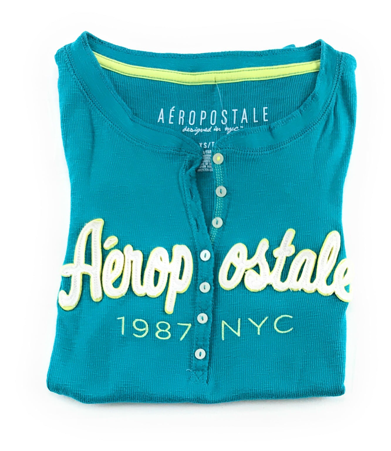 Aeropostale Womens Long Sleeve Henley Shirt 
