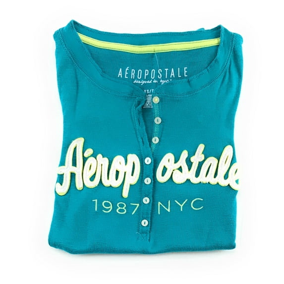 Aeropostale Womens Long Sleeve Henley Shirt