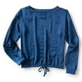 thumbnail image 1 of Aeropostale Womens Long Sleeve Knit Blouse, Blue, Juniors, Small, 1 of 1