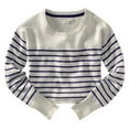 thumbnail image 1 of Aeropostale Womens Long Sleeve Opposite Stripe Knit Sweater, Grey, Juniors, Large, 1 of 1