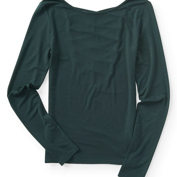 Aeropostale Womens Long Sleeve Pullover Blouse, Green, Juniors, Medium