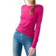 thumbnail image 1 of Aeropostale Womens Long Sleeve Pullover Blouse, Pink, Juniors, Small, 1 of 2