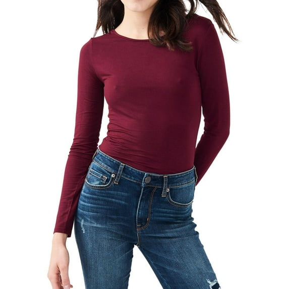 Aeropostale Womens Long Sleeve Pullover Blouse, Red, Juniors, X-Large