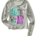 thumbnail image 1 of Aeropostale Womens Love Ny Screenprint Cropped Sweatshirt, Grey, Juniors, Large, 1 of 1