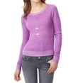 thumbnail image 1 of Aeropostale Womens Ls Raglan Crew Knit Sweater, Purple, Juniors, Medium, 1 of 2