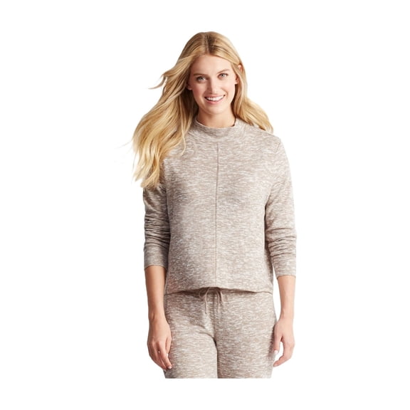 Aeropostale Womens Marled LS Pajama Sleep T-shirt, Brown, Juniors, X-Small