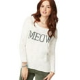 thumbnail image 1 of Aeropostale Womens Meow Text Knit Sweater, White, X-Large, 1 of 2