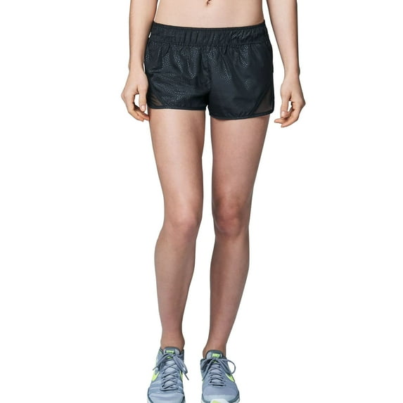 Aeropostale Womens Mesh Athletic Workout Shorts, Black, Juniors, Large