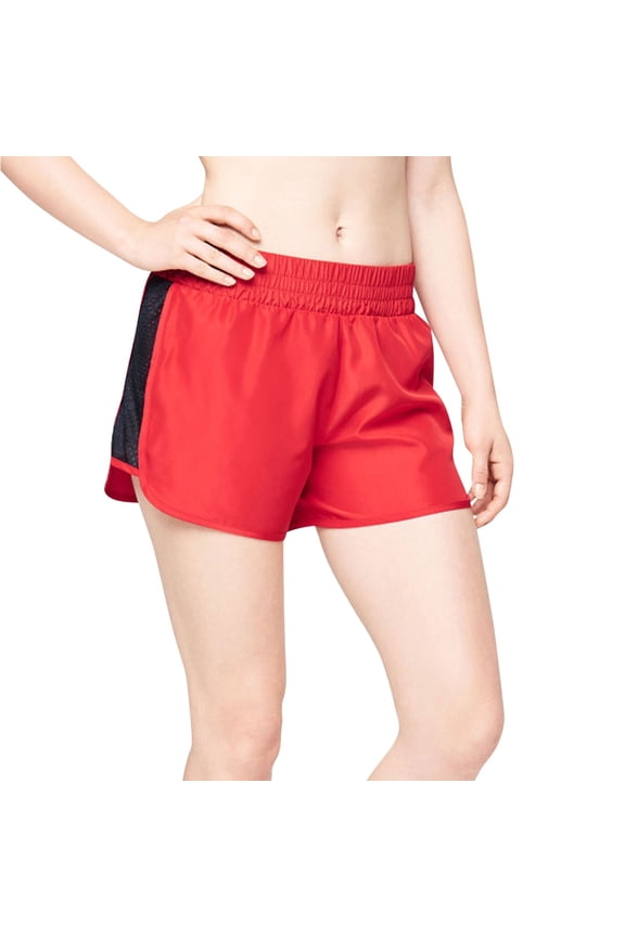 Aeropostale Womens Mesh Athletic Workout Shorts, Red, Juniors, Large