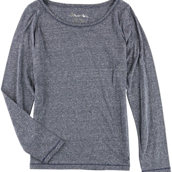 Aeropostale Womens Neon Ls Basic T-Shirt, Blue, Juniors, Medium